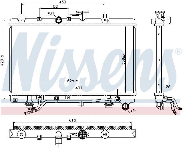2003-2005 Kia Rio Radiator (Nissens)