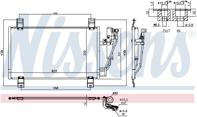 2016-2021 Mazda CX-3 A/C Condenser and Receiver Drier Assembly (Nissens)