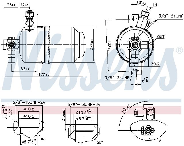 1988-1991 Mercedes-Benz 300SE A/C Receiver Drier (Nissens)
