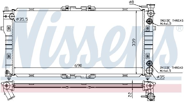1993-1997 Mazda MX-6 Radiator (Nissens)