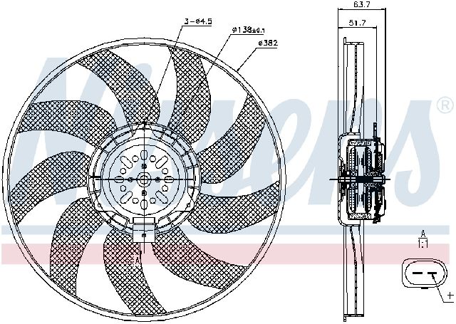 2010-2014 Audi A5 Engine Cooling Fan - Left (Nissens)