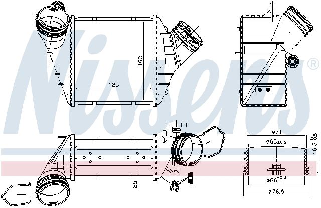 2004-2006 Volkswagen Beetle Intercooler - Front (Nissens)