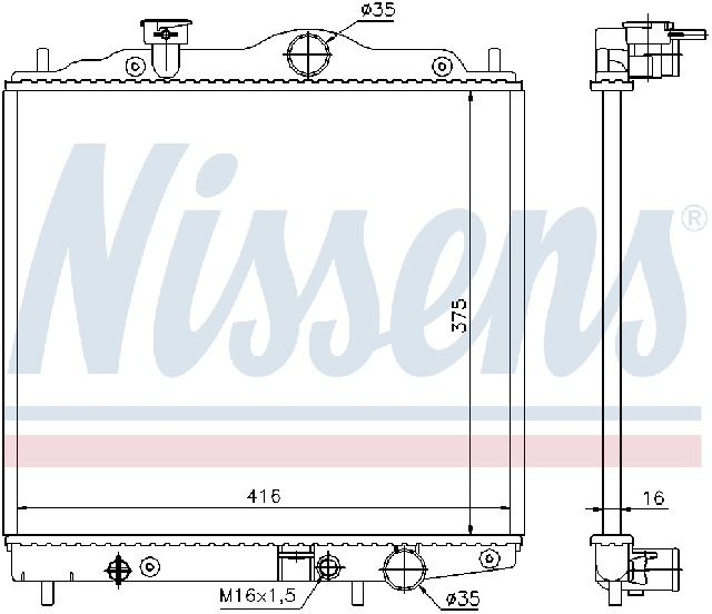 1993-1994 Dodge Colt Radiator (Nissens)