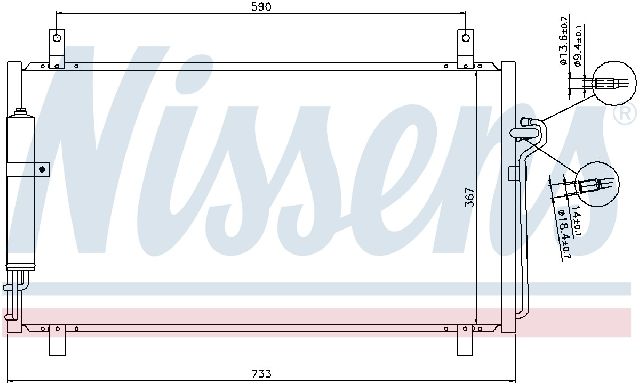 2003-2009 Nissan 350Z A/C Condenser and Receiver Drier Assembly (Nissens)