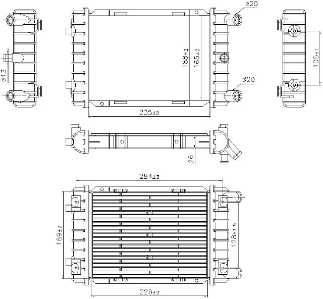 2017-2019 Audi Q7 Radiator - Left or Right (Nissens)