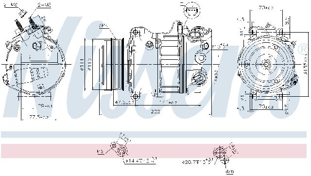 2016-2021 Land Rover Range Rover Sport A/C Compressor (Nissens)
