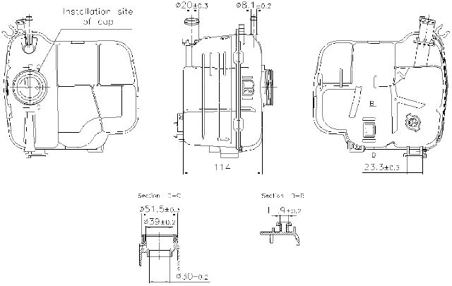 2012-2014 Chevrolet Orlando Engine Coolant Reservoir (Nissens)