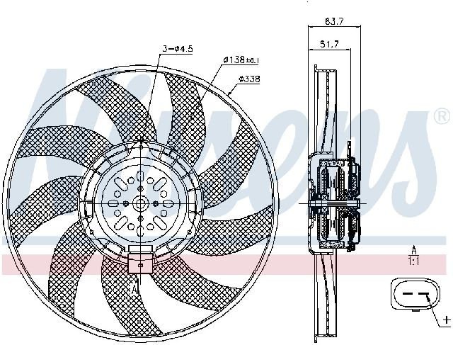 2010-2014 Audi A5 Engine Cooling Fan - Right (Nissens)