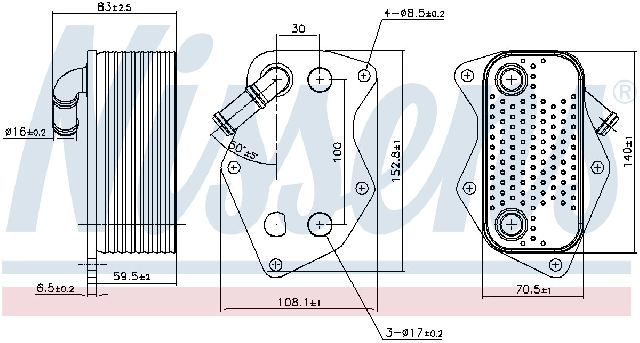 2014 Volkswagen Golf Engine Oil Cooler (Nissens)
