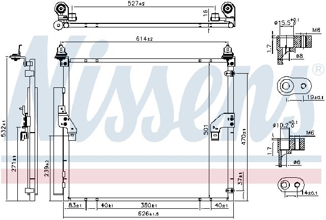 2007-2014 Toyota FJ Cruiser A/C Condenser and Receiver Drier Assembly (Nissens)