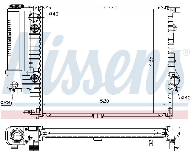 1989-1992 BMW 525i Radiator (Nissens)
