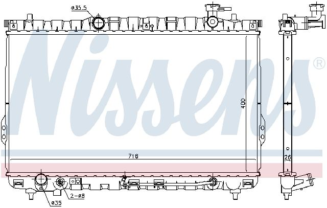 2003-2006 Hyundai Santa Fe Radiator (Nissens)