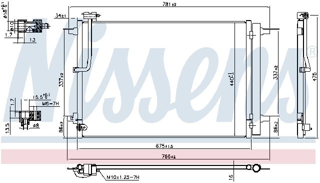 2014-2016 Audi A8 Quattro A/C Condenser and Receiver Drier Assembly (Nissens)