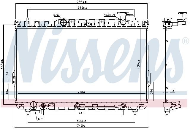2001-2006 Hyundai Santa Fe Radiator (Nissens)
