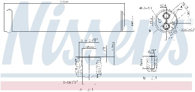 2002-2013 Mitsubishi Lancer A/C Receiver Drier - Front (Nissens)