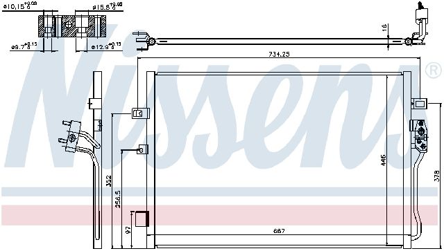 2009-2020 Dodge Journey A/C Condenser -  or Front (Nissens)