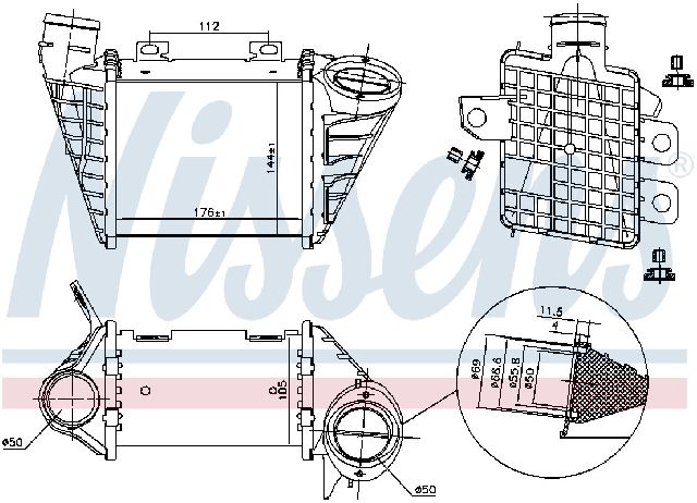 1993-1999 Volkswagen Jetta Intercooler - Front (Nissens)