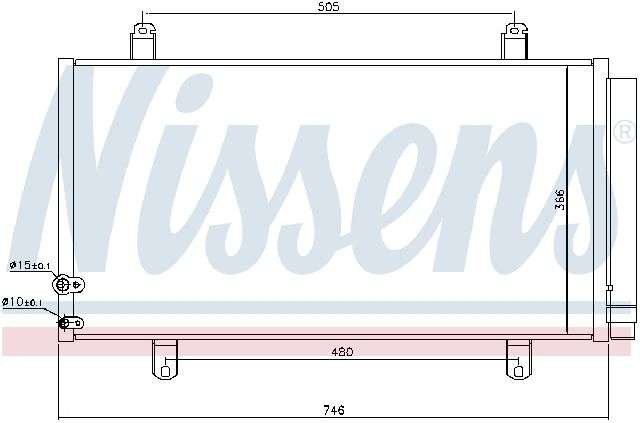 2012-2017 Toyota Camry A/C Condenser and Receiver Drier Assembly (Nissens)