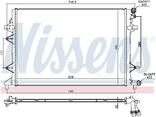 2013-2018 VOLKSWAGEN JETTA Radiator (Nissens)