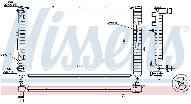 1998-2005 Volkswagen Passat Radiator (Nissens)