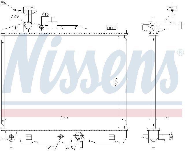 2014-2015 Mitsubishi Mirage Radiator (Nissens)