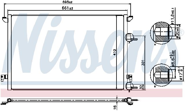 2003-2011 Saab 9-3 A/C Condenser - Front (Nissens)