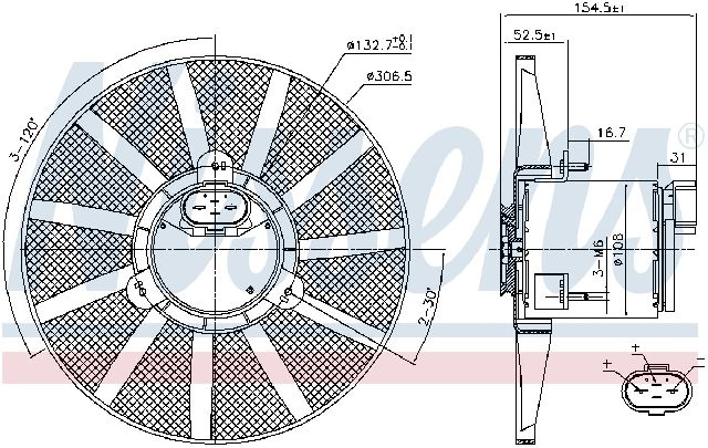 1992 Volkswagen Jetta A/C Condenser Fan (Nissens)