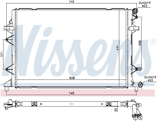 2015-2016 VOLKSWAGEN JETTA Radiator (Nissens)