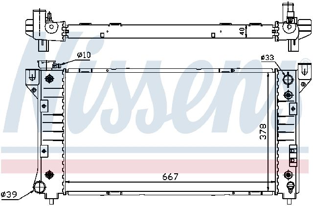 1996-2000 Dodge Caravan Radiator - Center (Nissens)