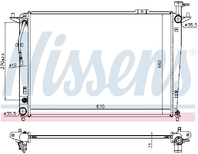 2010-2012 Hyundai Santa Fe Radiator (Nissens)