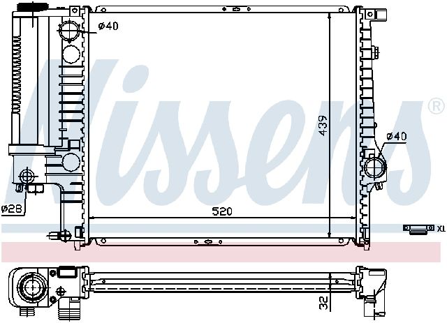 1989-1995 BMW 525i Radiator (Nissens)