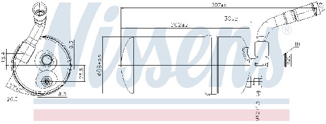 1995-2000 Ford Contour A/C Receiver Drier - Front (Nissens)