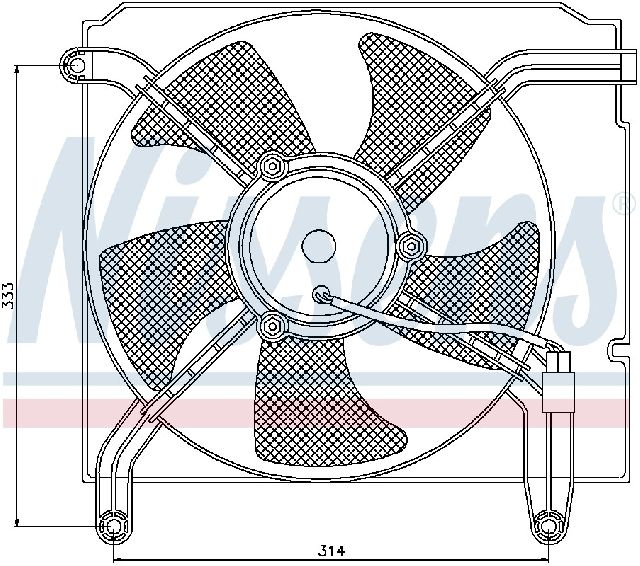 1999-2002 Daewoo Lanos A/C Condenser Fan Assembly (Nissens)