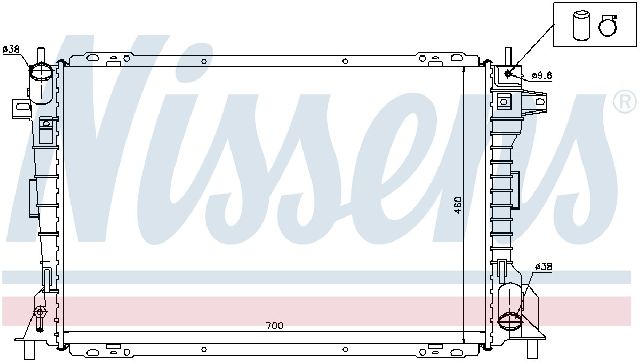 1998-2005 Lincoln Town Car Radiator - Center (Nissens)