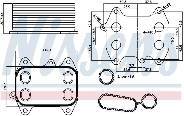 2011-2014 Volkswagen Jetta Engine Oil Cooler (Nissens)