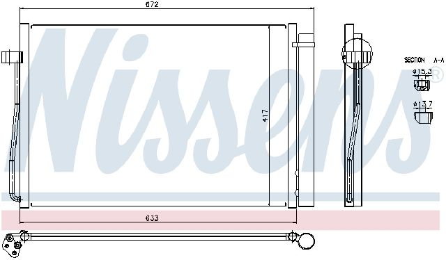 2004-2005 BMW 545i A/C Condenser and Receiver Drier Assembly (Nissens)