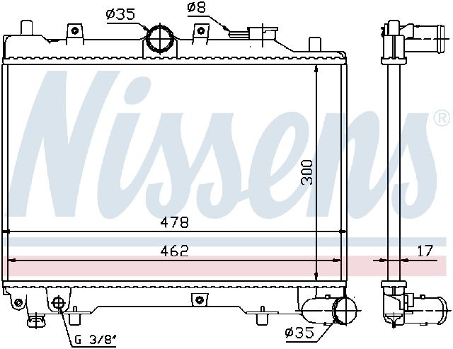 1993-1997 Mazda 626 Radiator (Nissens)
