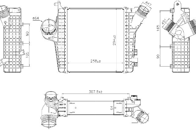 2020-2025 Audi Q7 Intercooler - Right (Nissens)