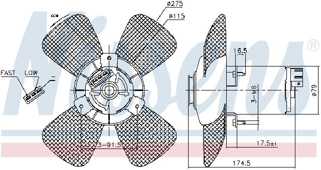 1990-1991 Volkswagen Passat A/C Condenser Fan (Nissens)