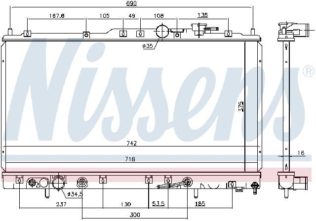 1999-2002 Mitsubishi Galant Radiator (Nissens)