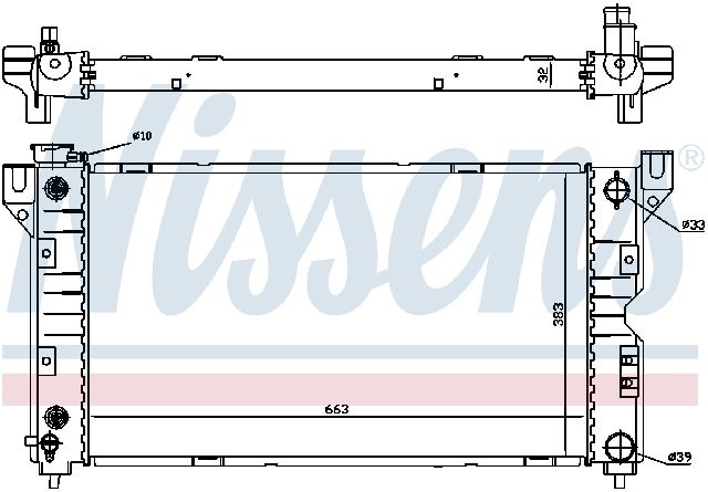 1996-2000 Dodge Caravan Radiator - Center (Nissens)