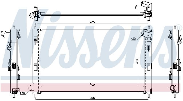 2008-2015 Mitsubishi Lancer Radiator (Nissens)
