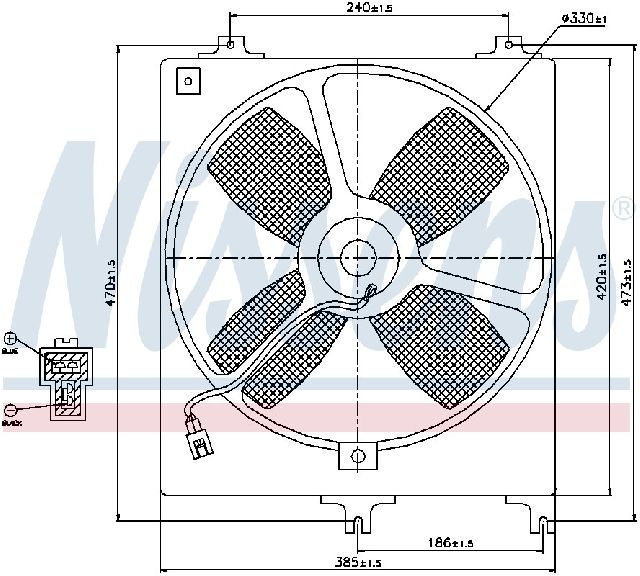 1990-1992 Mazda 626 Engine Cooling Fan Assembly (Nissens)
