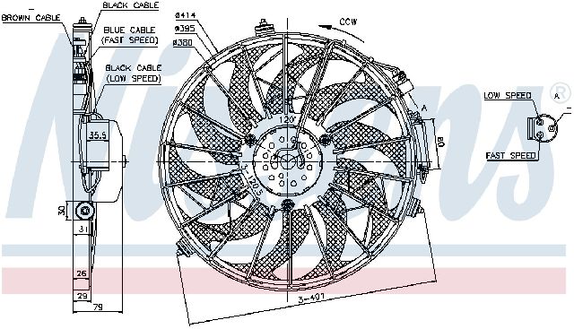 1996-1999 BMW 328i A/C Condenser Fan - Front (Nissens)