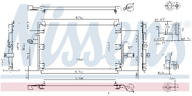 1999 Daewoo Nubira A/C Condenser - Front (Nissens)
