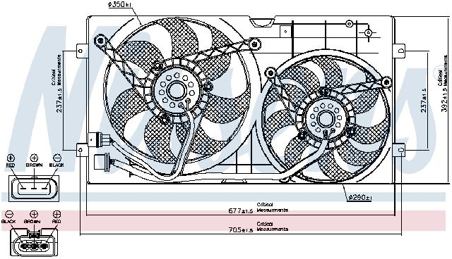 1999-2005 Volkswagen Jetta Engine Cooling Fan Assembly - Right (Nissens)