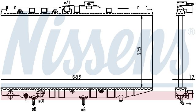 1988-1992 Toyota Corolla Radiator (Nissens)
