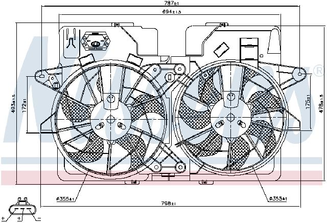 2001-2004 Mazda Tribute Engine Cooling Fan Assembly (Nissens)