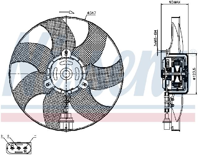 1998-2006 Volkswagen Beetle Engine Cooling Fan (Nissens)
