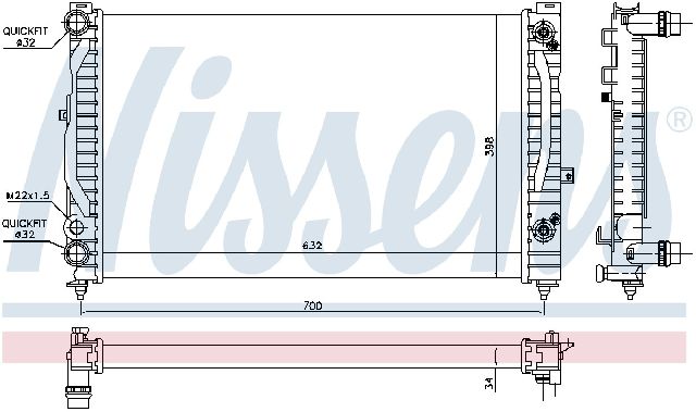 2000-2001 Audi A4 Radiator (Nissens)